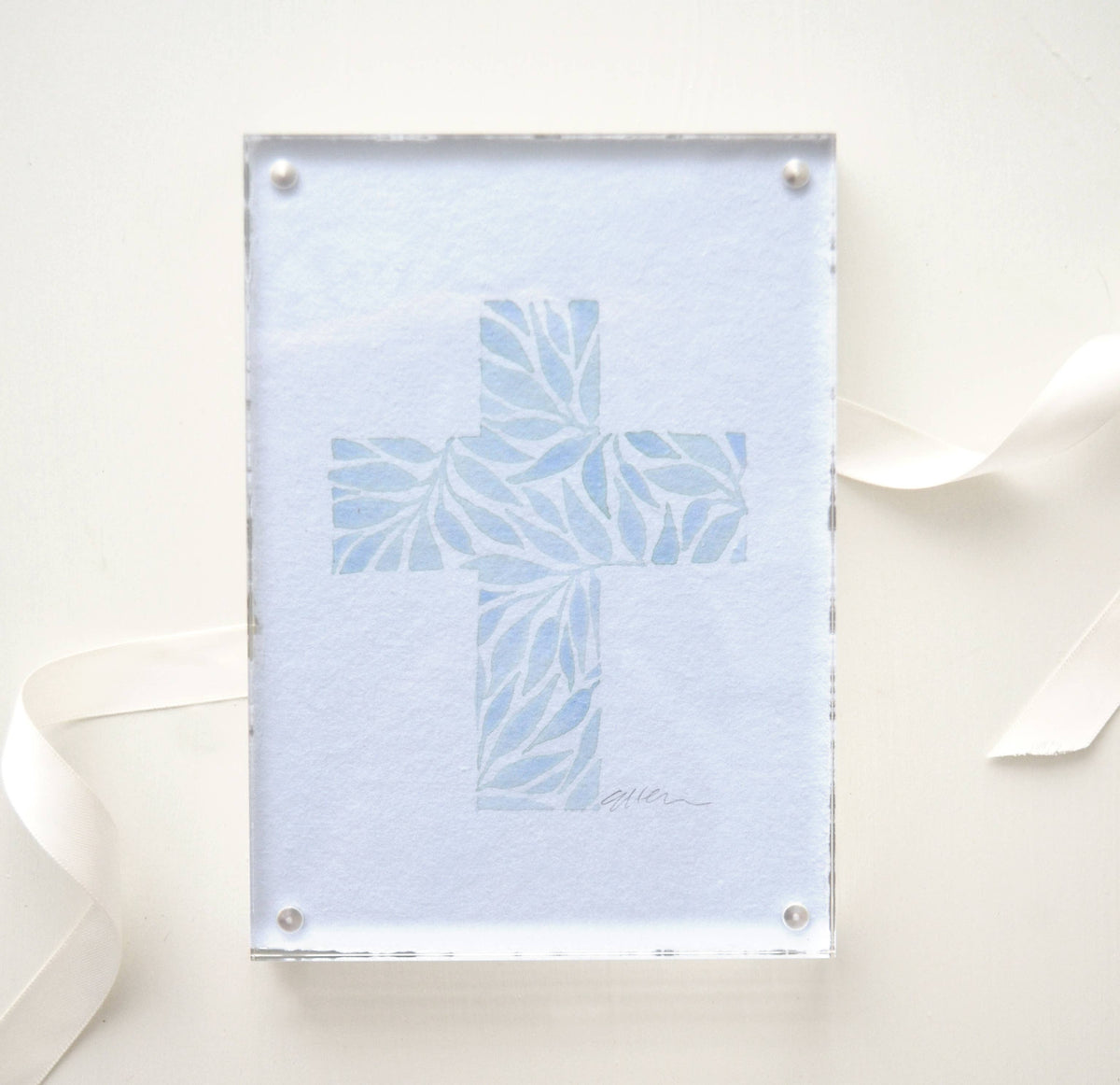 Ellen Davis Creative - Blue Cross No. 1 framed in Acrylic