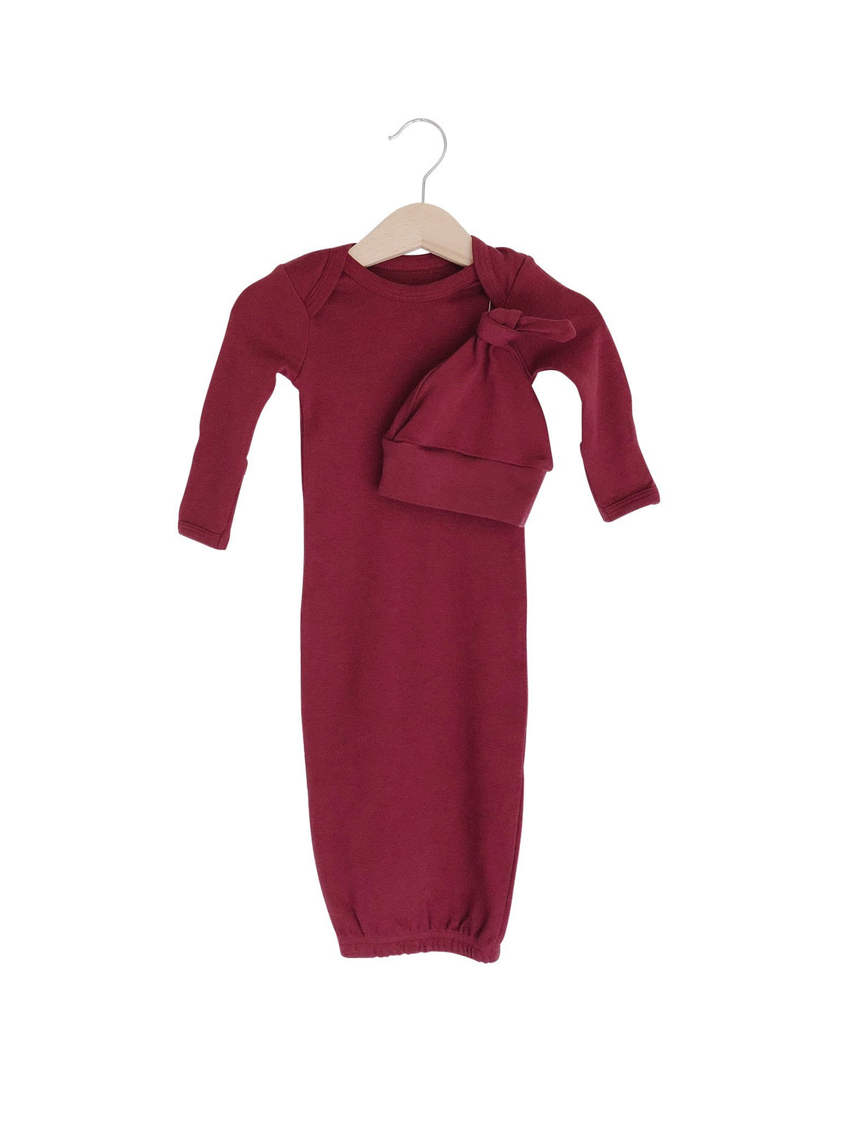 Organic Knot Hat + Gown Set | GOTS Certified Organic Cotton | Solid Colors