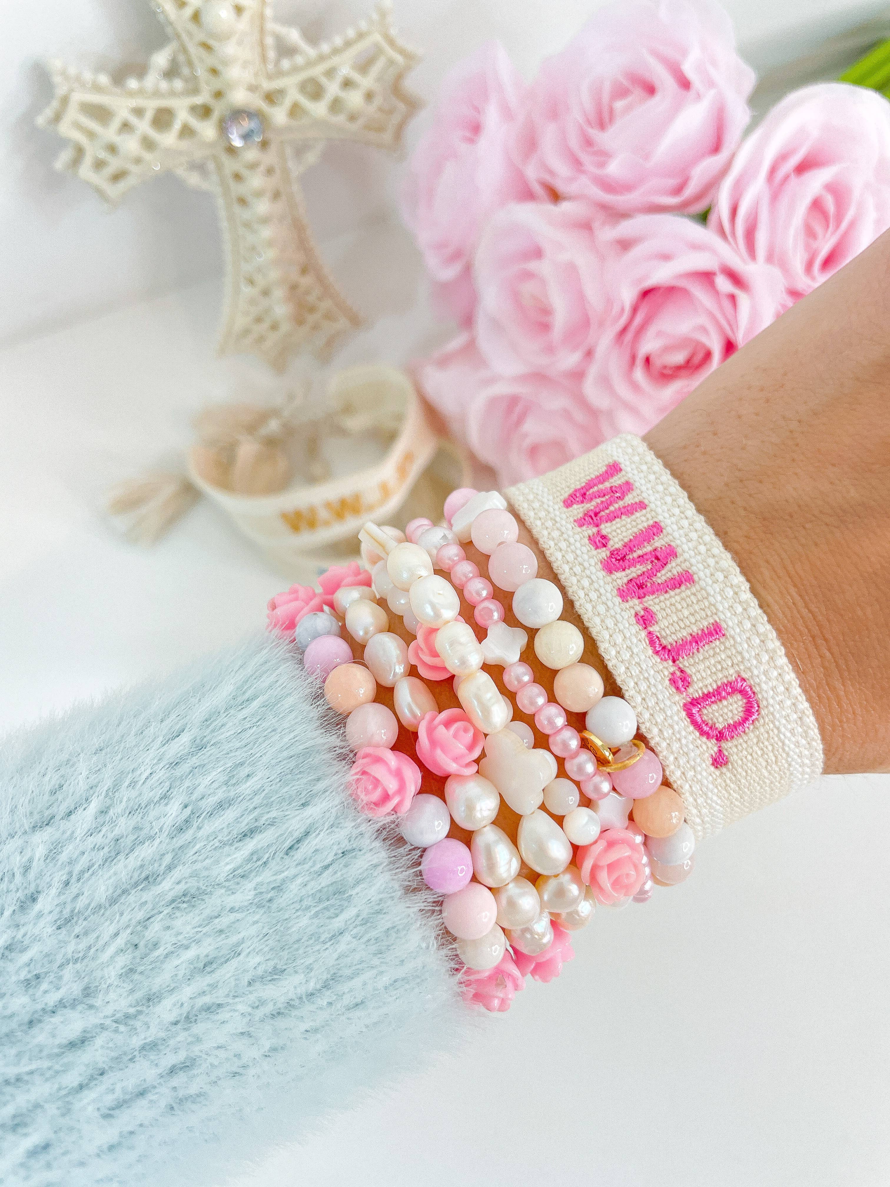 Pink WWJD Necklace Set