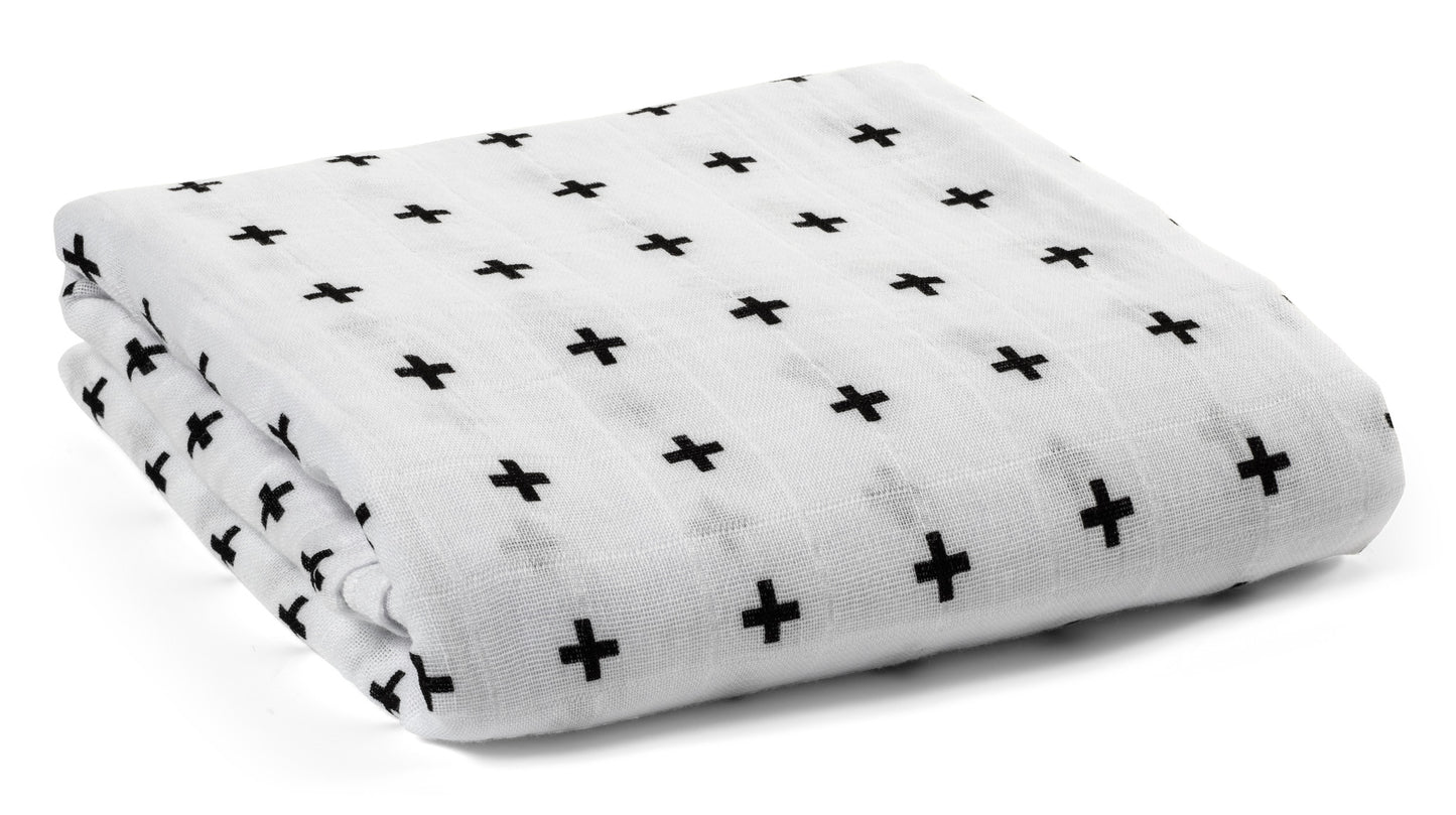 XO organic cotton muslin swaddle by Modern Burlap