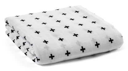 XO organic cotton muslin swaddle by Modern Burlap