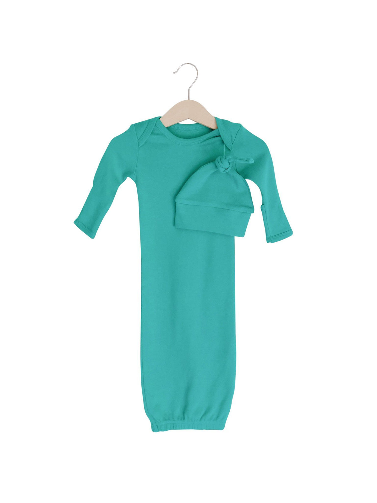 Organic Knot Hat + Gown Set | GOTS Certified Organic Cotton | Solid Colors