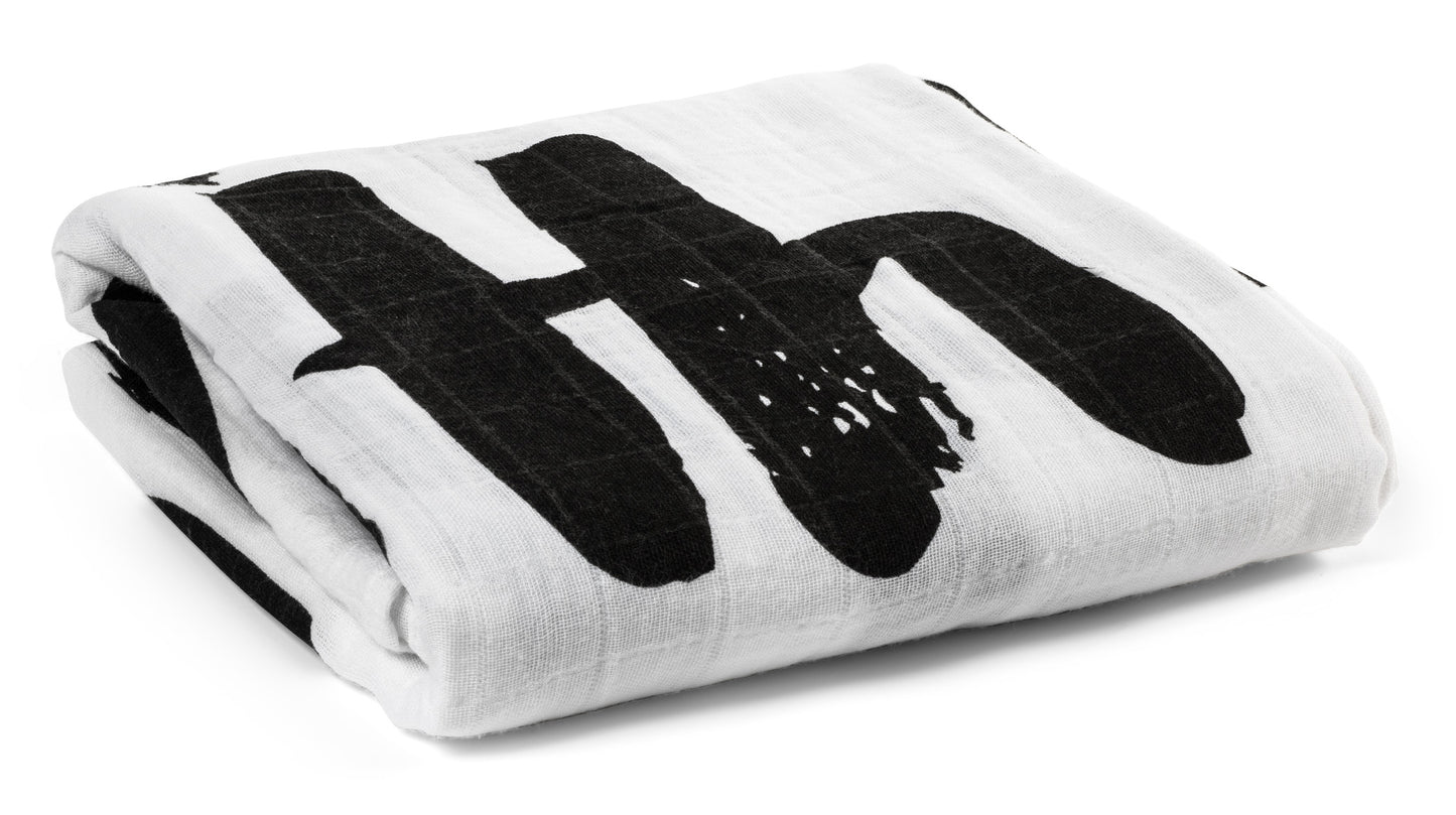 Be the Change organic cotton muslin swaddle + wall art by Modern Burlap