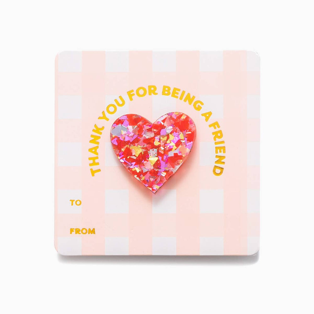 Confetti Heart Pin Card