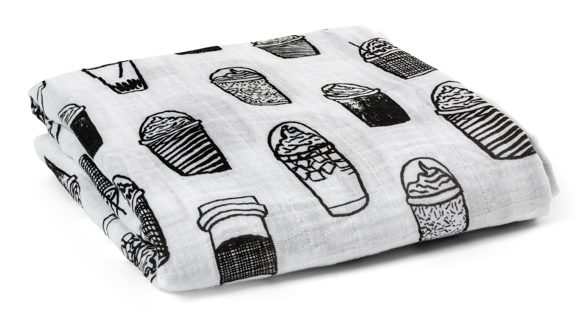 Coffee Love organic cotton muslin swaddle by Modern Burlap