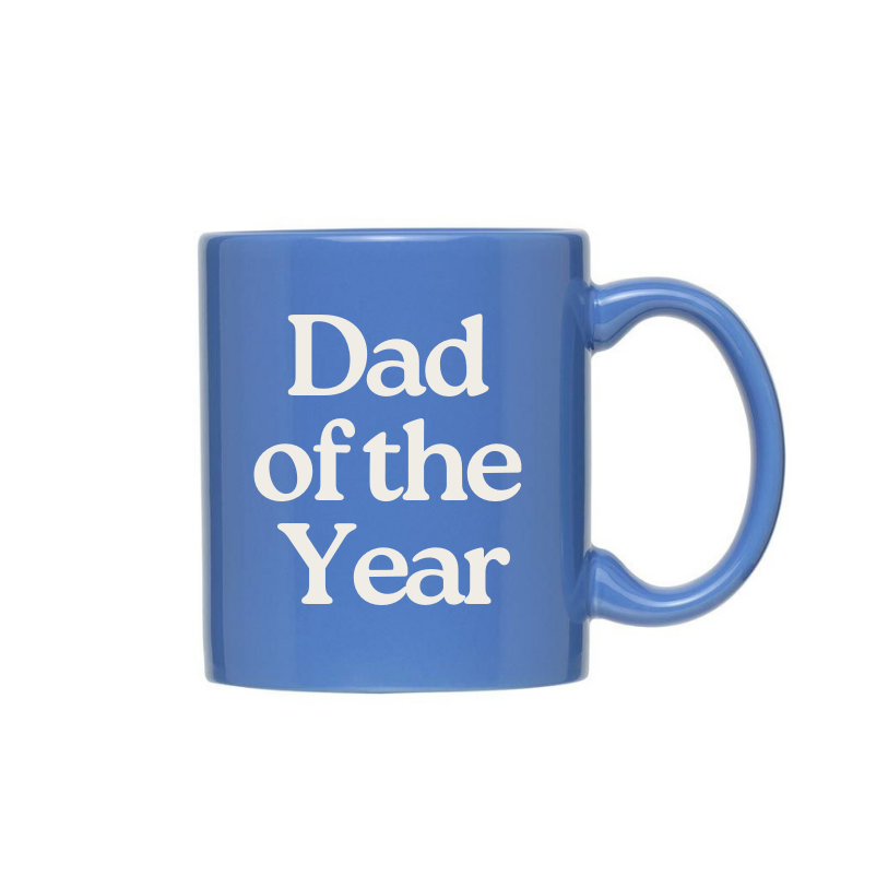 Blue Dad of the Year coffee mug by Polished Prints