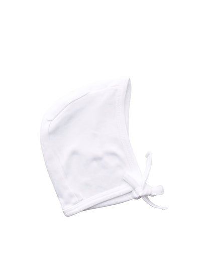 White Organic Baby Bonnet — product photograph.