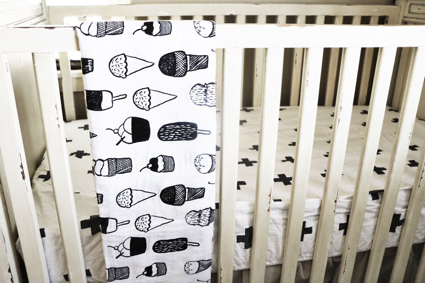 Ice Cream Love Organic Swaddle + Wall Art | GOTS Certified Organic Cotton Muslin