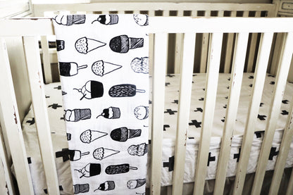 Ice Cream Love Organic Swaddle + Wall Art | GOTS Certified Organic Cotton Muslin