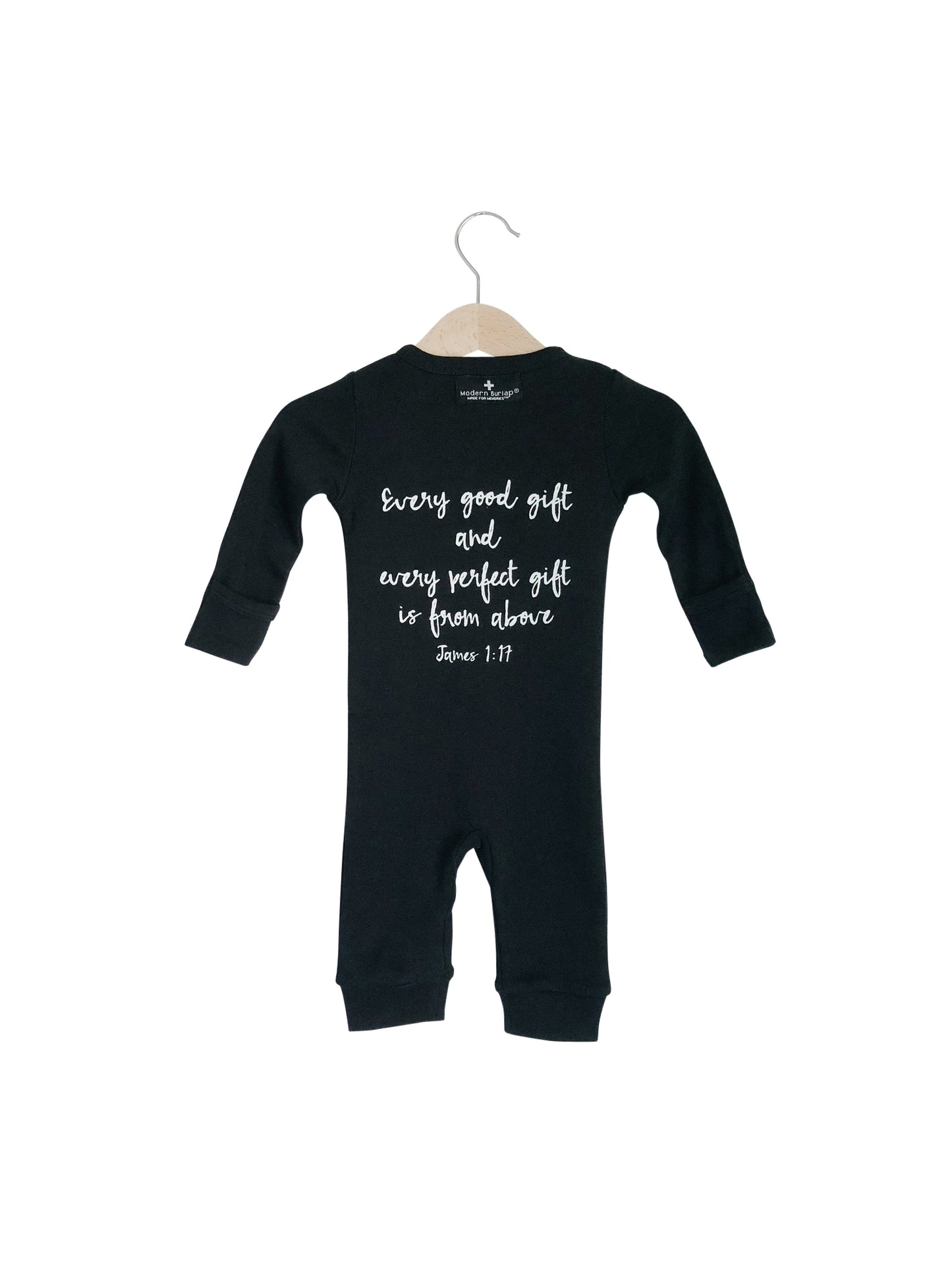 James 1:17 organic Button Coverall by Modern Burlap