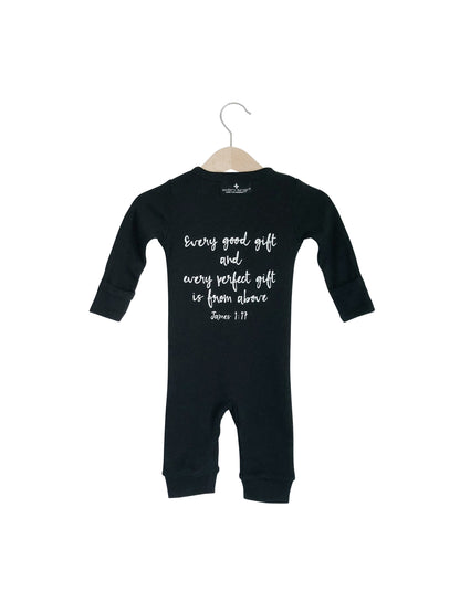 James 1:17 organic Button Coverall by Modern Burlap