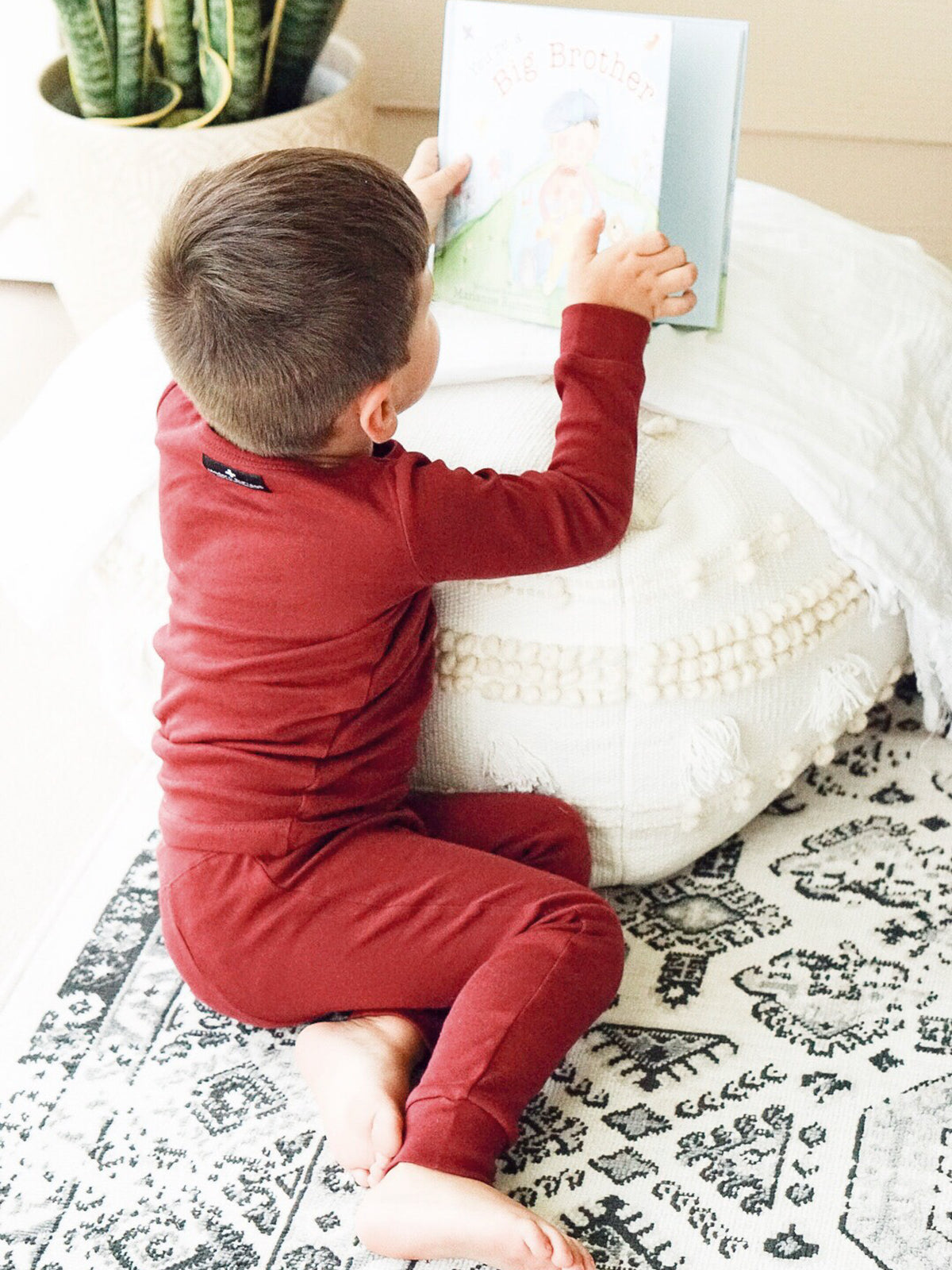 Organic Baby + Kids Pajama Set | Maroon