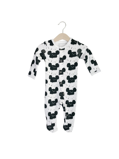 Organic Button Footie | GOTS Certified Organic Cotton | Signature Prints