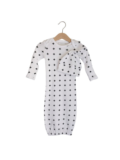 Organic Knot Hat + Gown Set | GOTS Certified Organic Cotton | Signature Prints