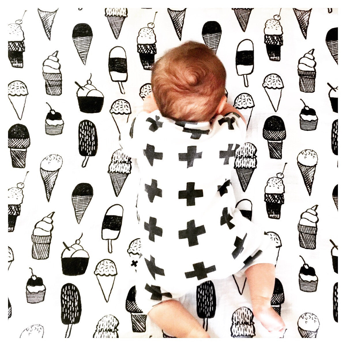 Ice Cream Love organic cotton muslin swaddle + wall art by Modern Burlap