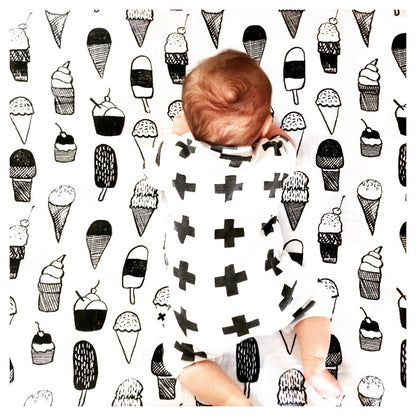 Ice Cream Love organic cotton muslin swaddle + wall art by Modern Burlap