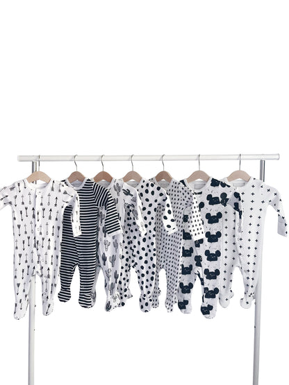 Organic Button Footie | GOTS Certified Organic Cotton | Signature Prints