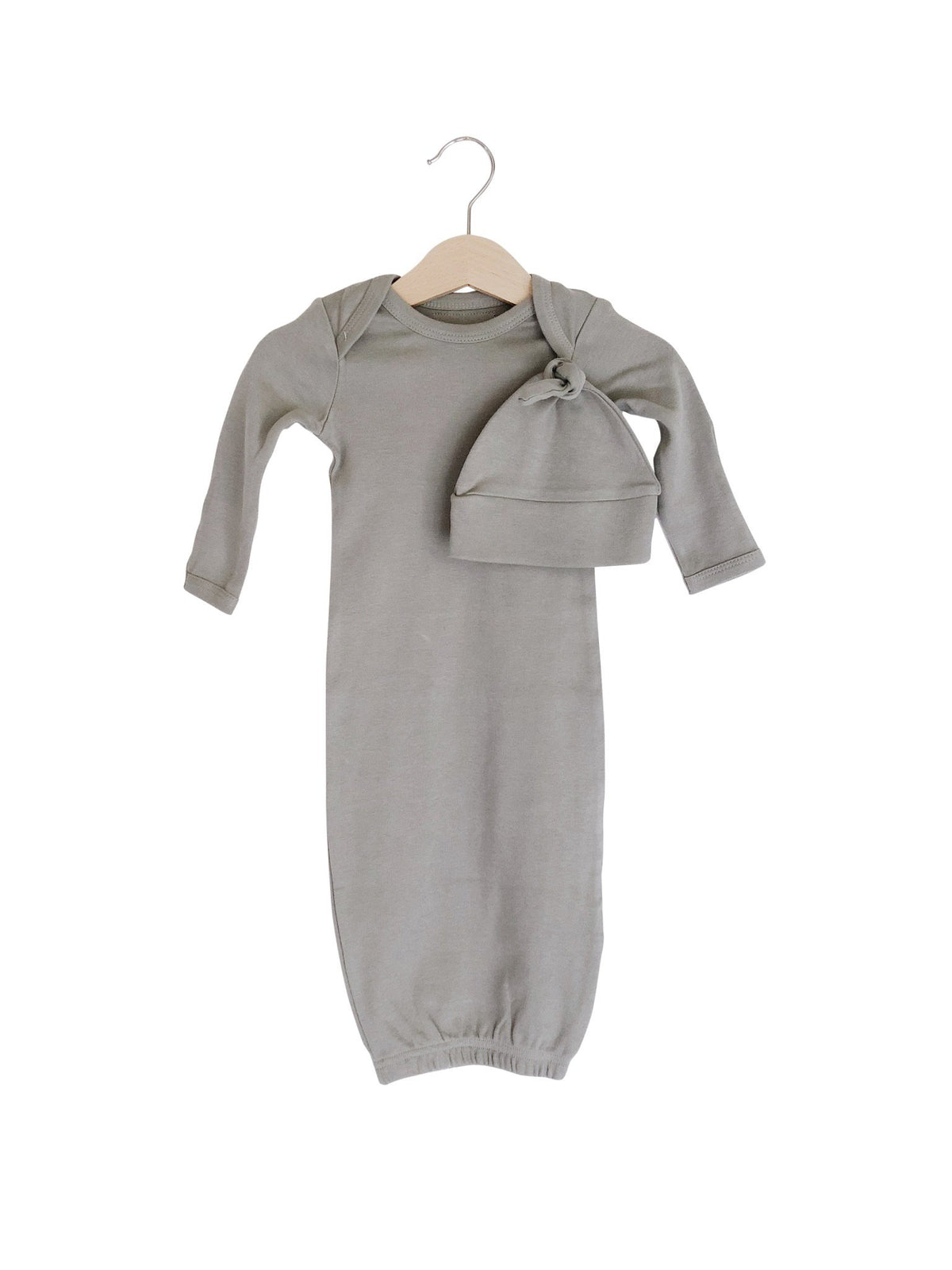 Organic Knot Hat + Gown Set | GOTS Certified Organic Cotton | Solid Colors