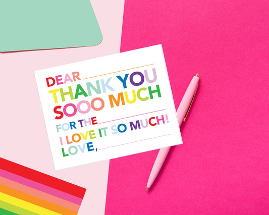 Joy Creative Shop - Awesome Thank You Note - Rainbow