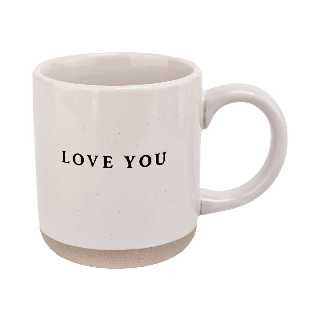 Sweet Water Decor - Love You - Cream Stoneware Coffee Mug - 14 oz