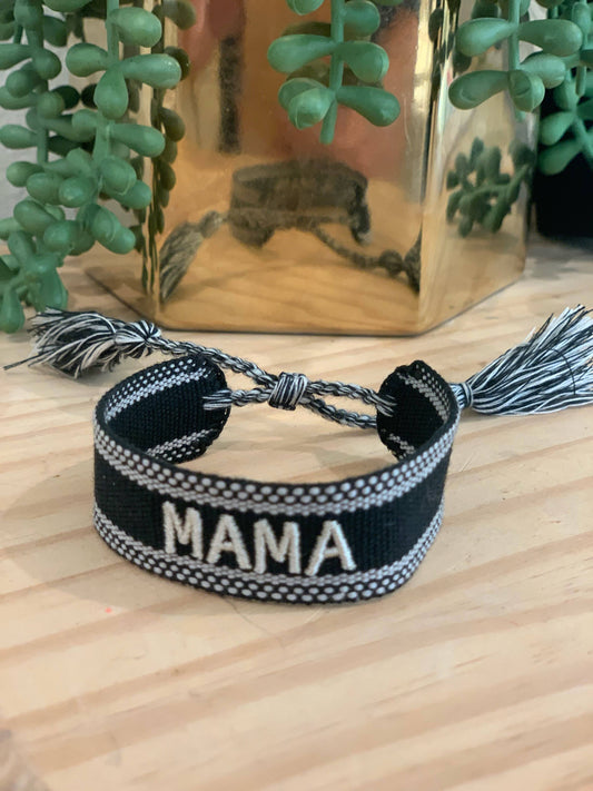 shop LONA - MAMA Embroidered Friendship Bracelet