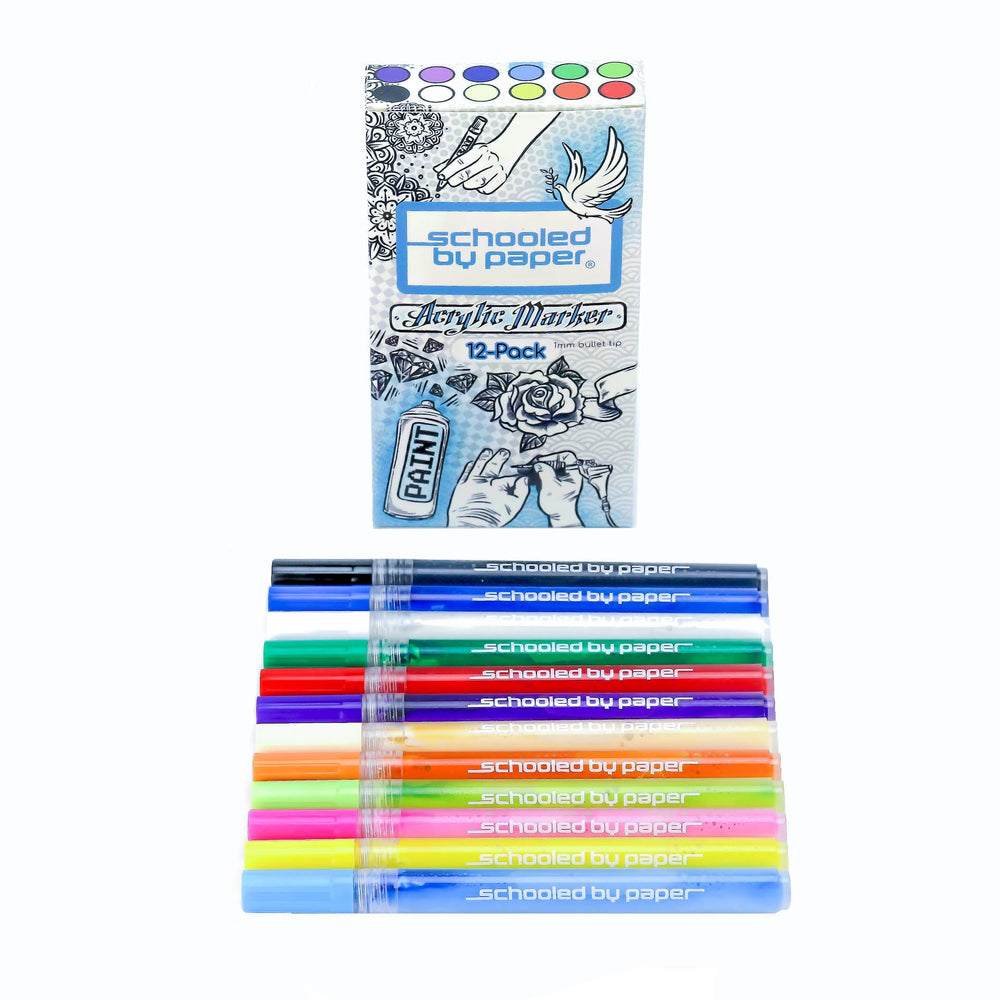 Schooled by Paper - Acrylic Paint Marker (12-Pack)