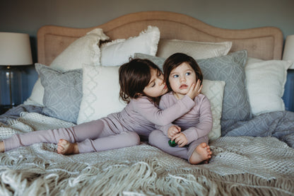 Organic Thermal Baby + Kids Pajama Set | Mauve