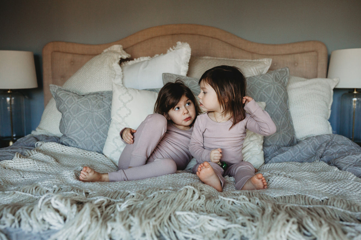 Organic Thermal Baby + Kids Pajama Set | Mauve