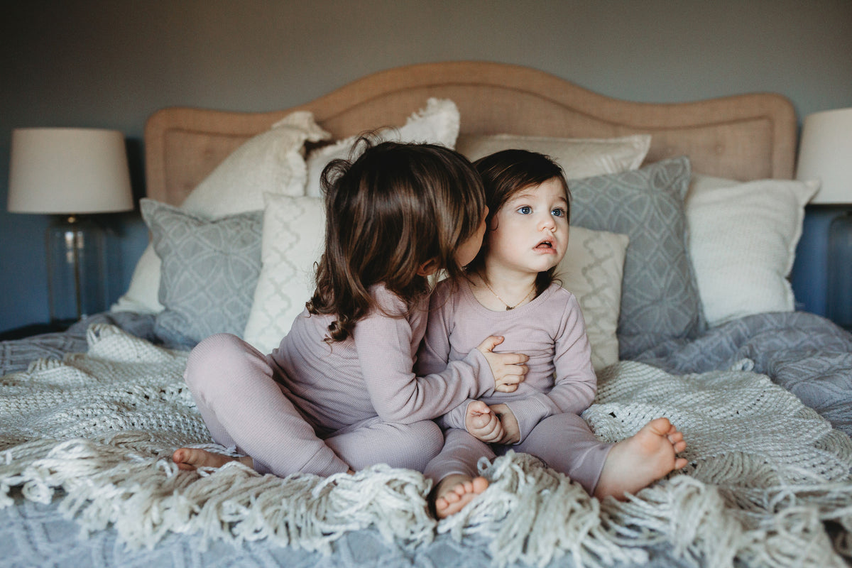 Organic Thermal Baby + Kids Pajama Set | Mauve