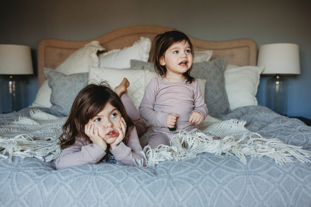 Organic Thermal Baby + Kids Pajama Set | Mauve