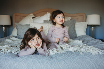 Organic Thermal Baby + Kids Pajama Set | Mauve