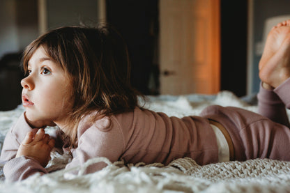Organic Thermal Baby + Kids Pajama Set | Mauve