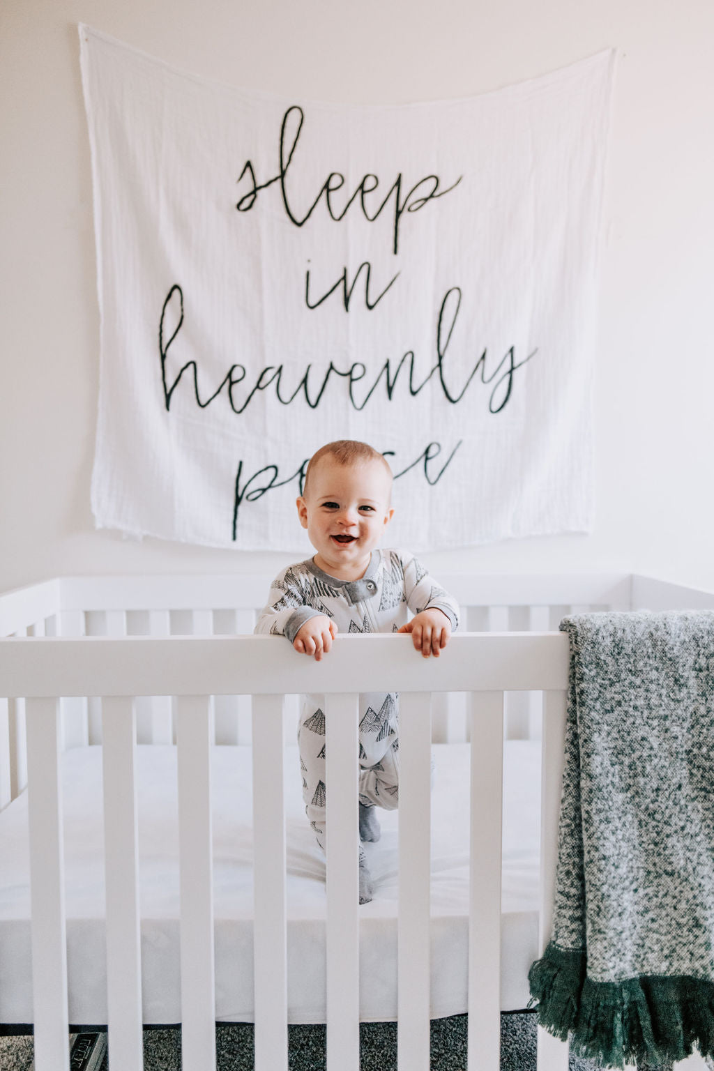 Sleep in Heavenly Peace Scripture Swaddle | GOTS Certified Organic Cotton Muslin