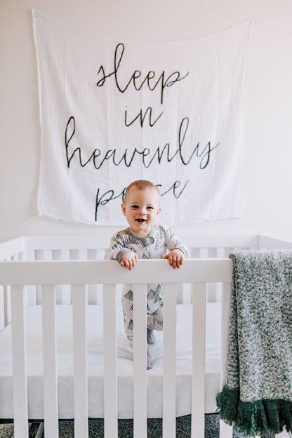 Sleep in Heavenly Peace Scripture Swaddle | GOTS Certified Organic Cotton Muslin
