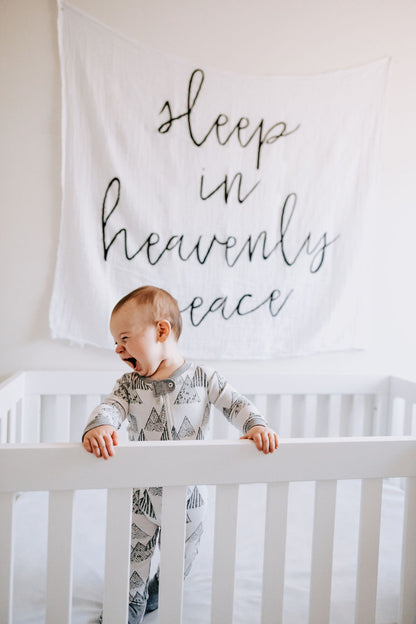 Sleep in Heavenly Peace Scripture Swaddle | GOTS Certified Organic Cotton Muslin