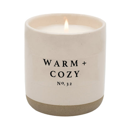 Sweet Water Decor - WARM & COZY SOY CANDLE | 12 OZ STONEWARE JAR CANDLE