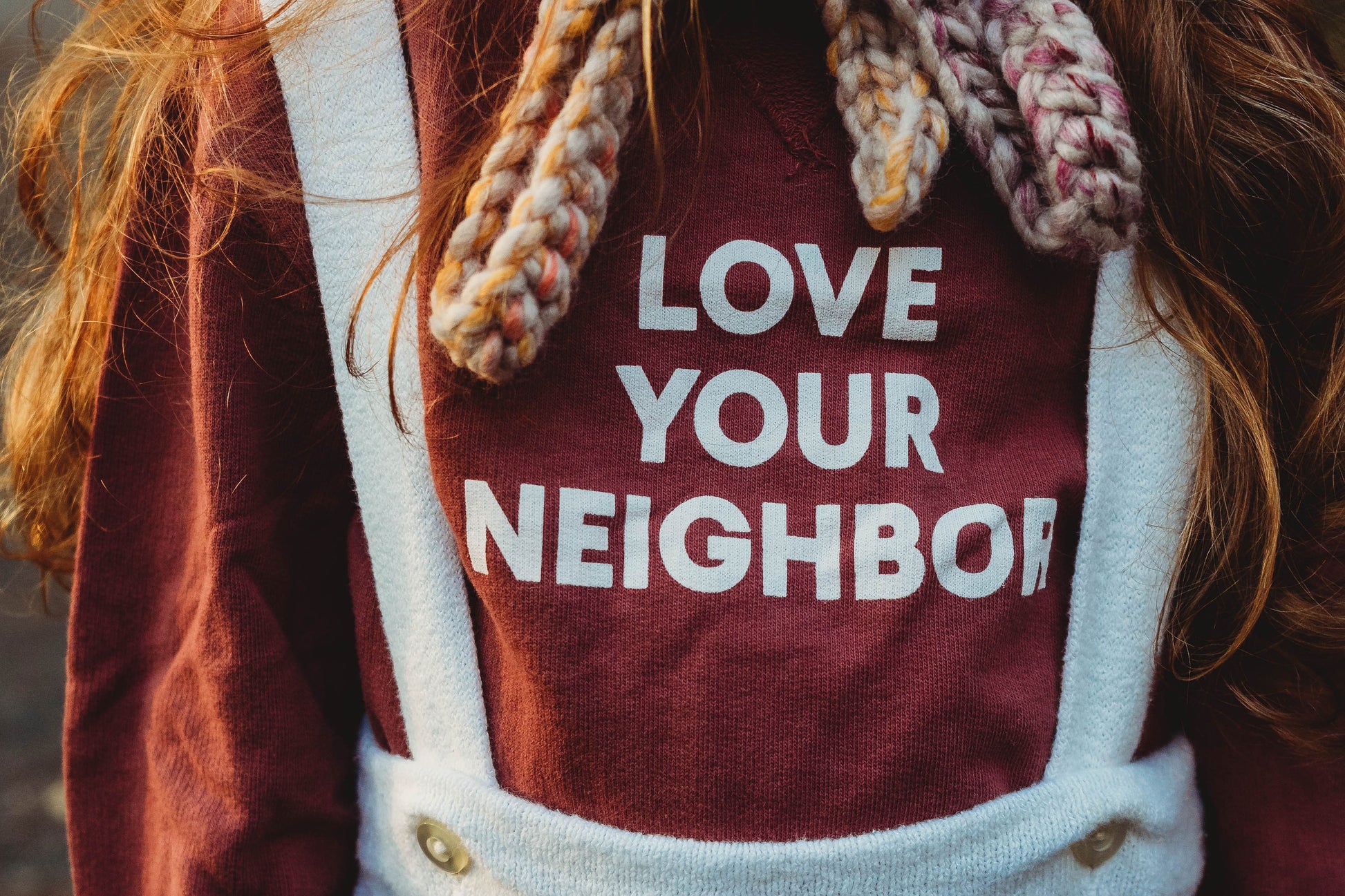 Love Your Neighbor Kids Sweatshirt | GOTS Certified Organic Cotton