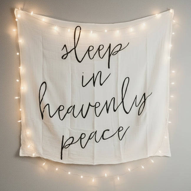 Sleep in Heavenly Peace Scripture Swaddle | GOTS Certified Organic Cotton Muslin