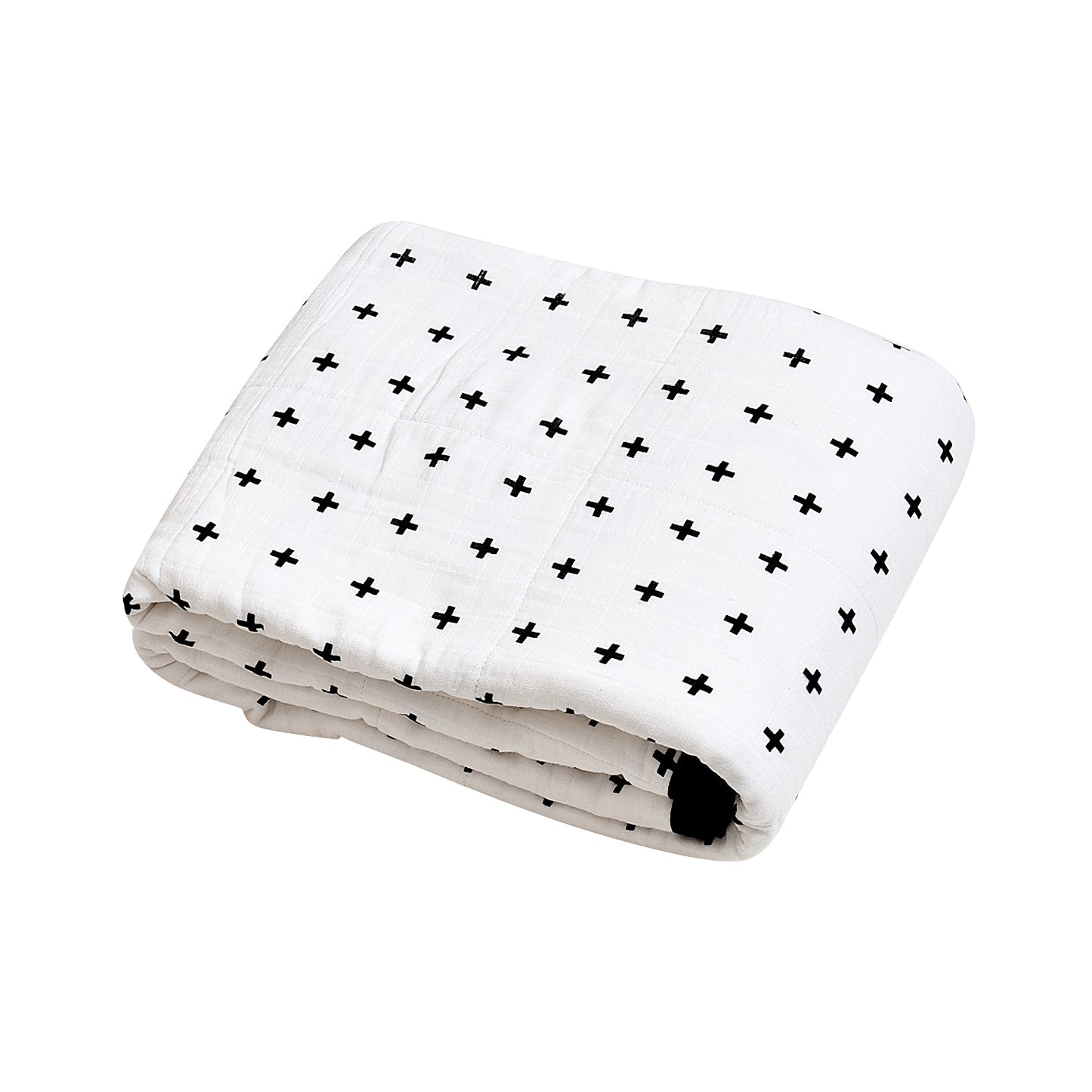 Swiss Cross + Isaiah 49:16 Reversible Muslin Quilt | GOTS Certified Organic Cotton Muslin | 8 Layer