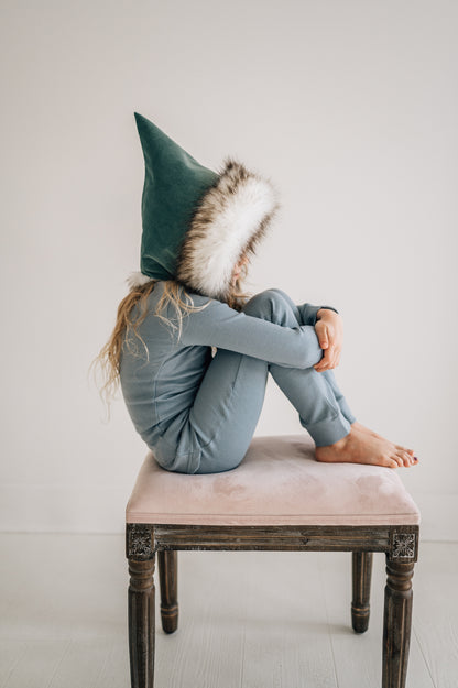 Organic Baby + Kids Pajama Set | Tradewinds — Side and back view of child wearing the set