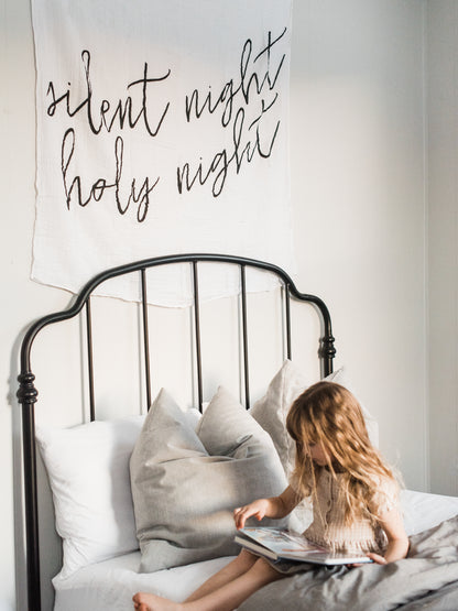 Silent Night Holy Night Scripture Swaddle | GOTS Certified Organic Cotton Muslin