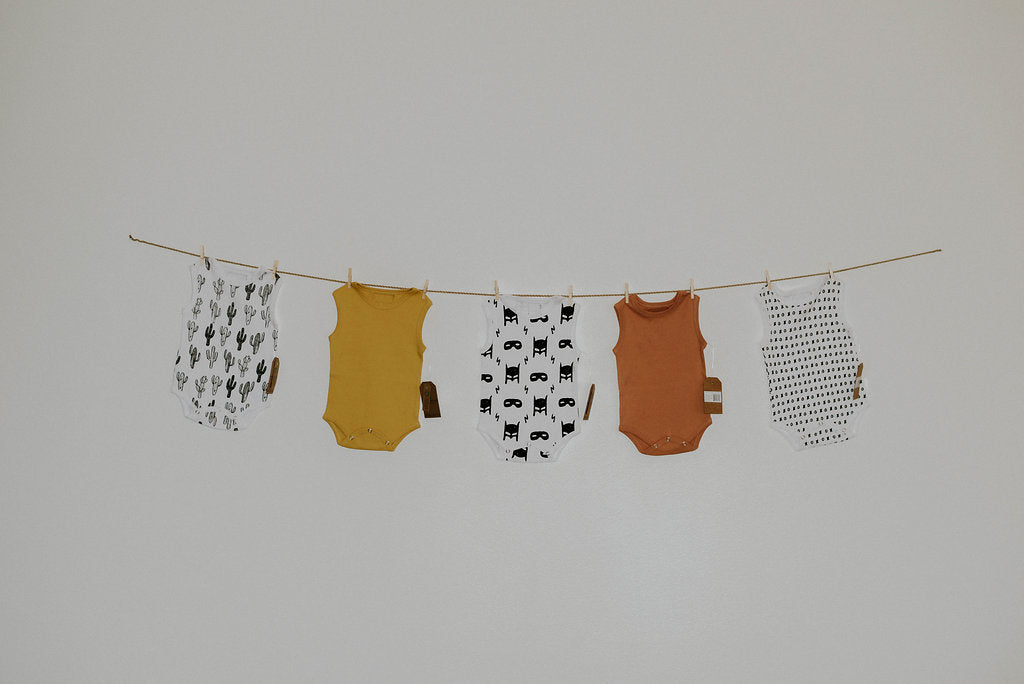Organic Baby Tank Bodysuit | GOTS Certified Organic Cotton | Signature Prints | Sizes 0 to 24 Months