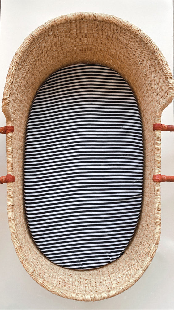 Versatile Moses Basket / Bassinet / Small Changing Pad Sheet -  Stripe