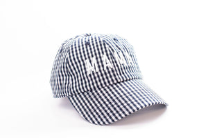
                  
                    Load image into Gallery viewer, Rey to Z Baseball Hat - Mama in Blue Gingham
                  
                