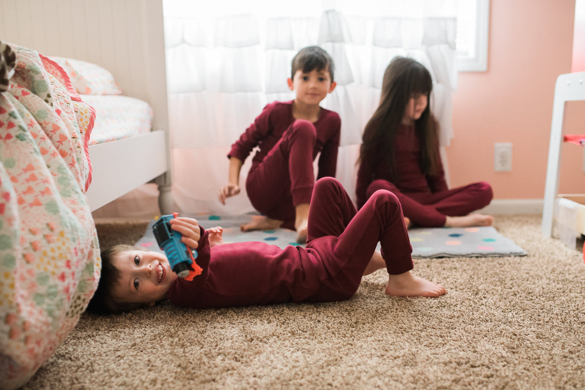 Organic Baby + Kids Pajama Set | Maroon