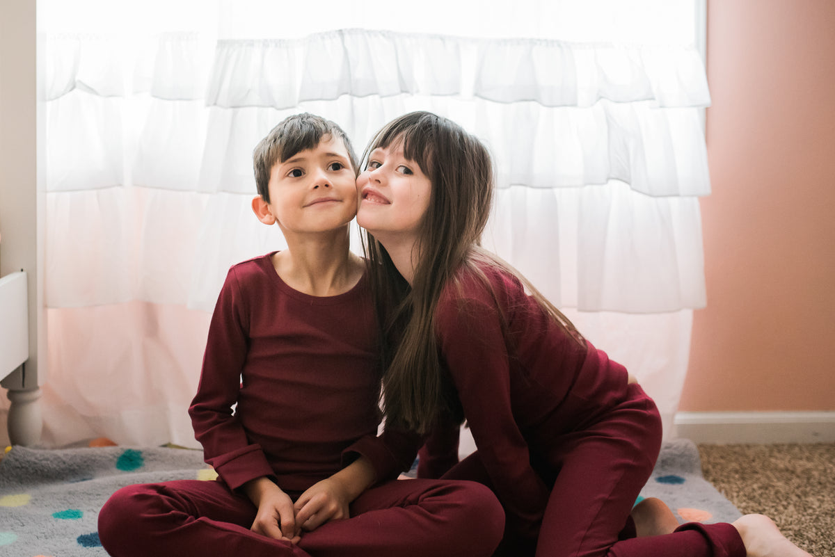 Organic Baby + Kids Pajama Set | Maroon
