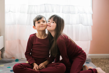 Organic Baby + Kids Pajama Set | Maroon