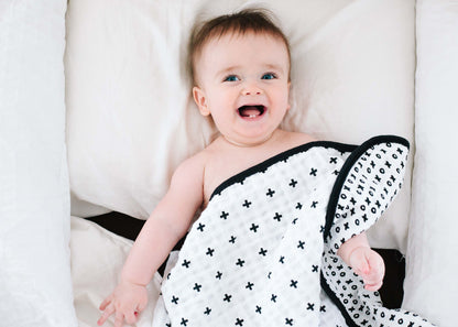 Swiss Cross + XO Reversible Muslin Quilt | GOTS Certified Organic Cotton Muslin