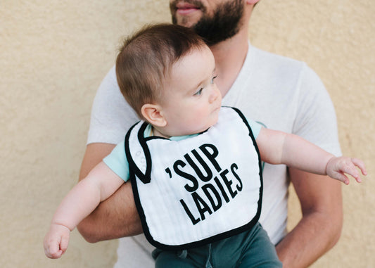 Sup Ladies organic muslin bib by Modern Burlap
