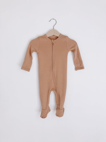 Organic Zip Footie | GOTS Certified Organic Cotton | Solid Colors